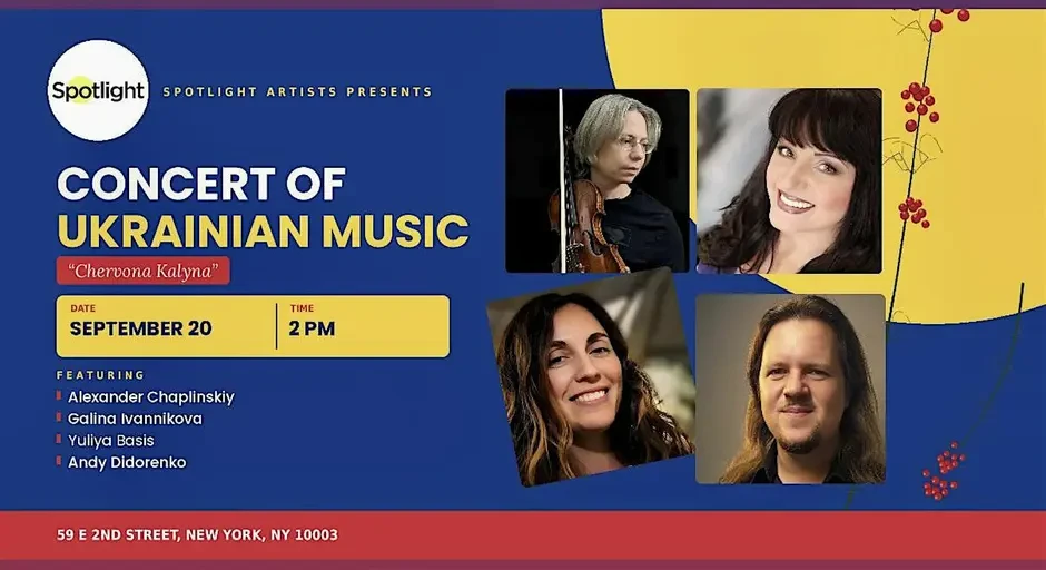 Spotlight Artists Announces "Chervona Kalyna": A Landmark Manhattan Concert Celebrating 35 Years of Ukrainian Independence
